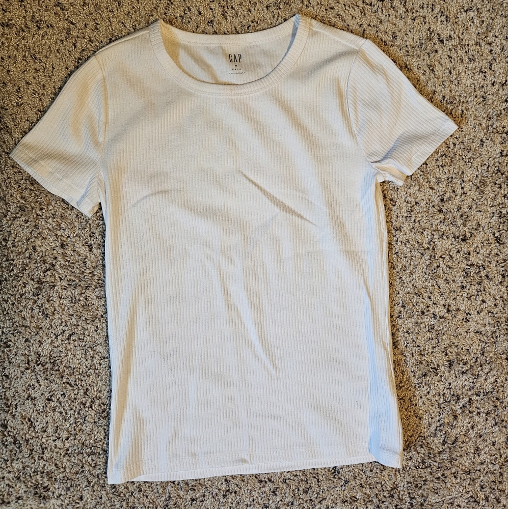 White Ribbed Tshirt